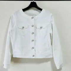 tocco closet トッコクローゼット ノーカラーデニム 白 M