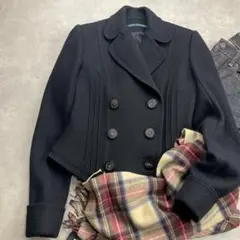 美品　RALPH LAUREN　ラルフローレン Pコート　ウール　ブラック　２