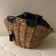 miki様専用 ポンタタ POMTATA 持ち手レザー かごバック 美品
