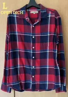 【美品】綿100% メンズネルシャツ フランネルシャツ ノバチェック 着回し抜群