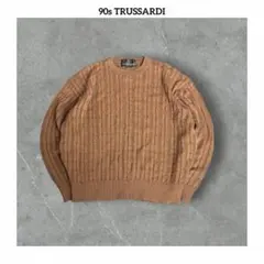 90s TRUSSARDI トラサルディ 3Dニット セーター クルーネック