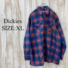 Dickies　ネルシャツ　ワークジャケット　キルトライナー　チェック　赤　XL
