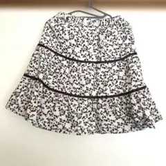 美品 COMME CA ISM 花柄コーデュロイティアードスカート120cm