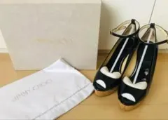 【美品】JIMMY CHOO ジミーチュウ　ウェッジエナメル　サンダル　36