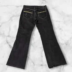 【CUSTOM CULTURE】フレアデニム/刺繍/Y2K/00s/黒金のサムネイル