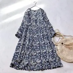 未使用級marbleSUDマーブルシュッド 小花柄ワンピースギャザー ナチュラル