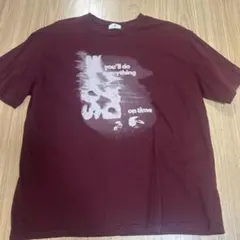 RL プリントTシャツ バーガンディ
