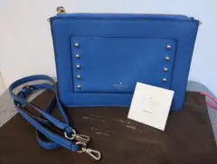 【極美品】Kate Spade 青 レザー ショルダーバッグのサムネイル