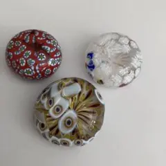 イタリア ムラーノガラス ミルフィオリ ペーパーウェイト MURANO表記