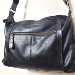 タケオキクチ×イケテイ 本革 レザーショルダーバッグ 黒 A4可　Y2Kのサムネイル