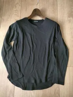 新品 コムサイズム 前後２ＷＡＹあったか長袖Ｔシャツ9号 ブラック