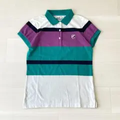 ジャックバニー レディース 半袖ポロシャツ ゴルフ 0 ボーダー S