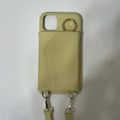 スマホショルダーストラップケースイエローiPhone11