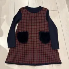 ファミリア　チェック柄　ワンピース