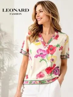 極美品】 LEONARD レオナール カンカンカットソー 花柄 L - メルカリ