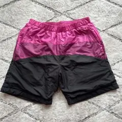 asics 中綿ウォームアップピンク ブラック ショートパンツ