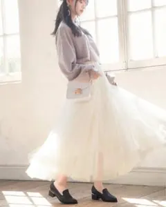 チュールスカート 白