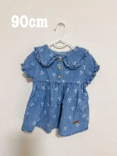 フタフタ デニム さくらんぼ トップス 90cm
