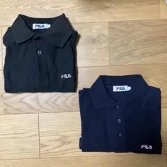 【お得な2枚セット】FILA メンズ ポロシャツ M 黒 紺 ゴルフ スポーツのサムネイル