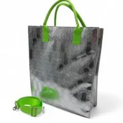 アメリカンホリック　ディズニーコラボ　2way トートバッグ　シルバー　ミッキー