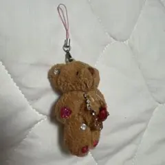 くま ぬいぐるみ ストラップ ラインストーン