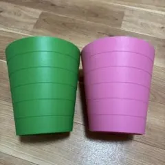 IKEA FNISS フニス ゴミ箱 グリーン ピンク 2個セット