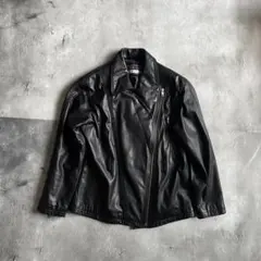 本革　black leather jacket archive y2k
