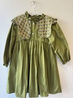 オリーブグリーン ワンピース　サイズ:7Y