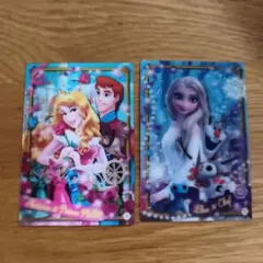 ディズニー カード 2枚セット オーロラ姫 エルサ