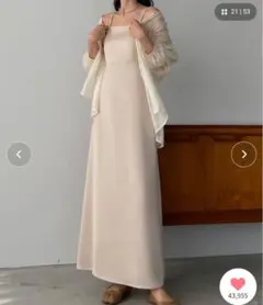 バックストラップデザインサテンキャミワンピース