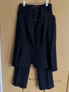ネイビー パンツ スカート スーツ 3点セット 7号 低身長