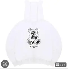 OY クマ耳 ジップアップパーカー ホワイトのサムネイル