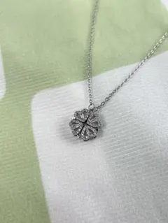 2WAY 四つ葉クローバーネックレス ハートモチーフ チャーム