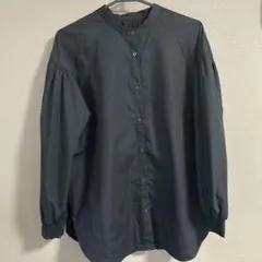 GU 黒 ボタンアップシャツ 長袖