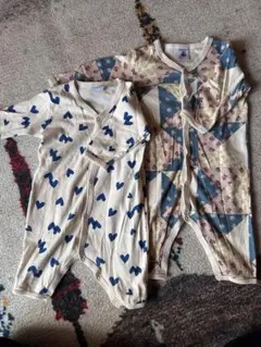 プチバトー　ロンパース・カバーオール 60cm/67cm 2点セット