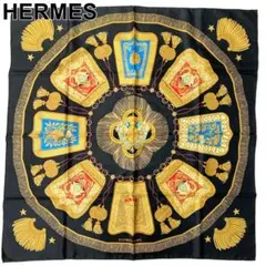 HERMÈS シルク スカーフ ネイビー ヴィンテージ 希少 王冠 - メルカリ