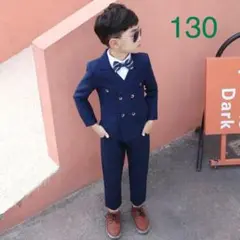 ネイビーダブルフォーマルスーツ4点セット 【新品未使用】