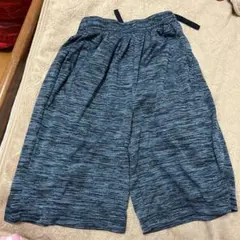 140ダークブルー/グレー ストライプ ハーフパンツ