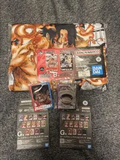 一番くじ　ワンピース　　B賞 ブランケット　エース　G賞エース、ルフィ（ニカ）