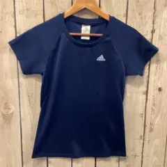 □ 00s adidas レディース　紺　ゲームシャツ　ロゴ刺繍