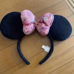 ミッキー耳カチューシャ ピンクリボン
