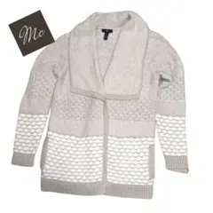 GAP 春物　綿コットン100％ニット　カーディガン　模様編み　ベージュ