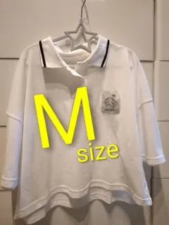 DOREMI ポロシャツ丈短め 袖、幅広め ゆったりスポーティ ボーイッシュ 白