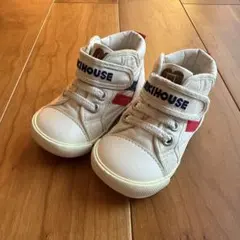 MIKI HOUSE ハイカットスニーカー ホワイト/レッド