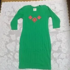 お値下げ☆サバーゼ SA BA SE 緑のリブ編みニットワンピース