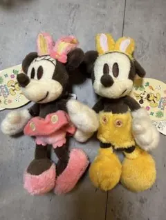 Disney Resort ミッキー ミニー ぬいぐるみバッジ うさ耳