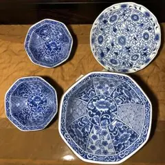 翠泉窯　元禄牡丹　大鉢 ×１　小鉢×2　➕　有田焼　雅窯　染付 花唐草　中皿×1