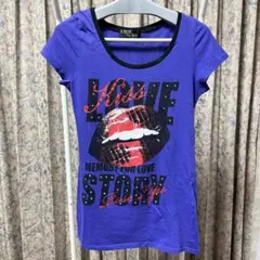 CECIL McBEE Tシャツ M カットソー グラフィック リップ Y2K