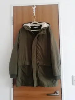 GLOBAL WORK フード付きモッズコートキッズ120cm　カーキ