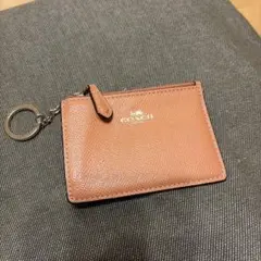 COACH コーチ パスケース 定期入れ キーリング付き　サーモンピンク
